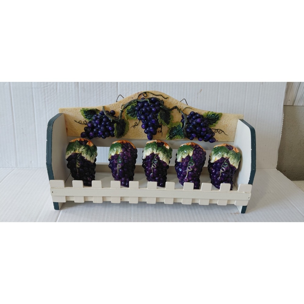 Cottagecore Tuscan grape Retro Kitchen Vintage Countryhouse Rustic spice Rack